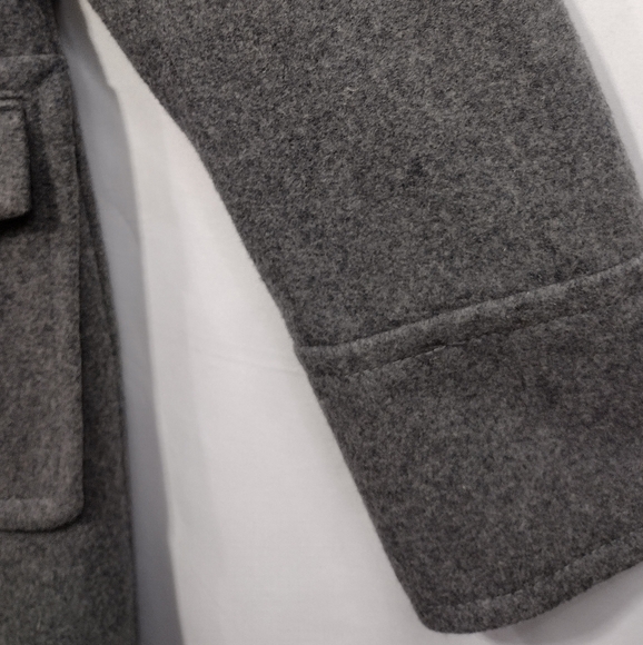 Worthington Wool Blend Classic Trench Coat Womens M Gray Preppy Dark Academia - Picture 3 of 9